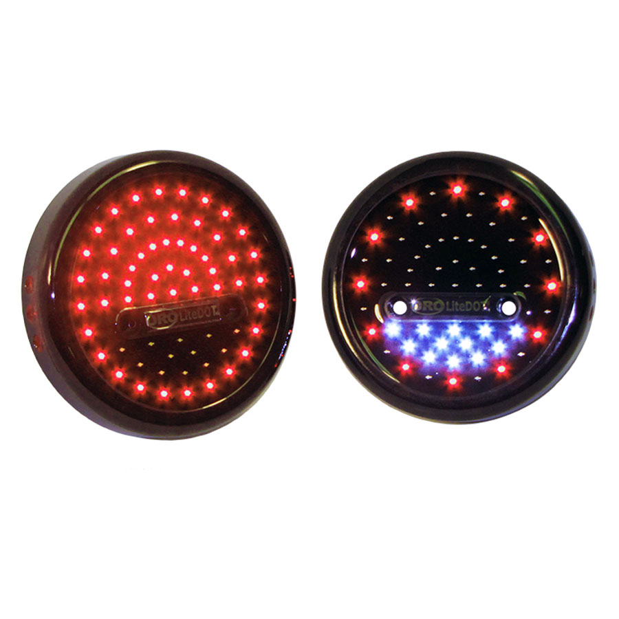 Jeep TJ LED Tail Lights 5 Inch Round Red/White Pair LiteDOT OffRoadOnly -  OffRoadOnly